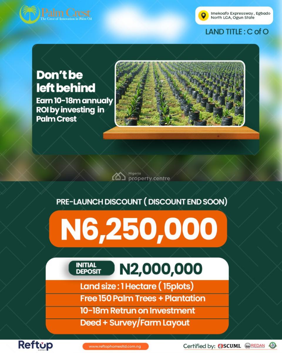 15 Plots of Land ( 70 Palm Trees ), Abeokuta South, Ogun, Commercial Land for Sale