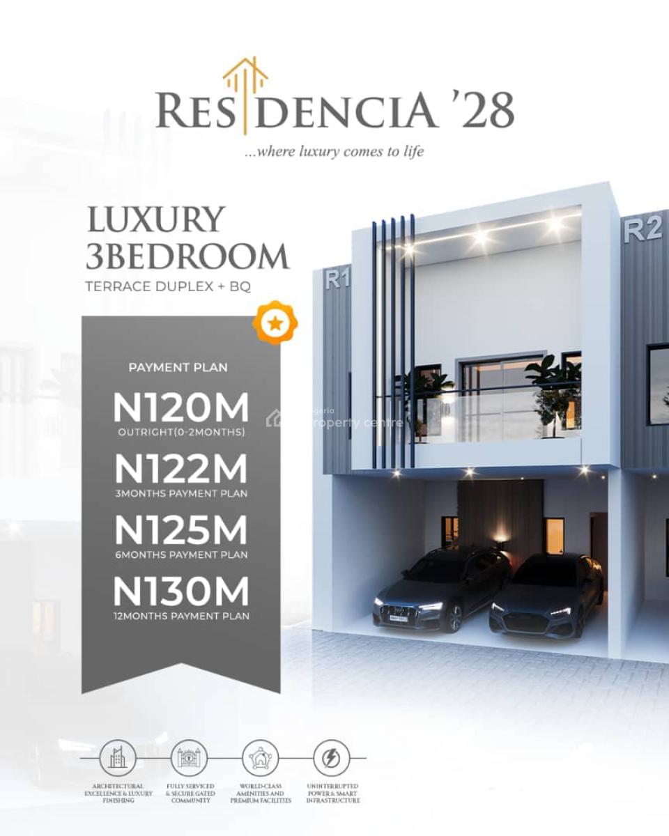 Lovey and Luxury 3bedroom Terrace Duplex, Residencia 28 Lekki Scheme 2, Ajah, Lagos, Terraced Duplex for Sale
