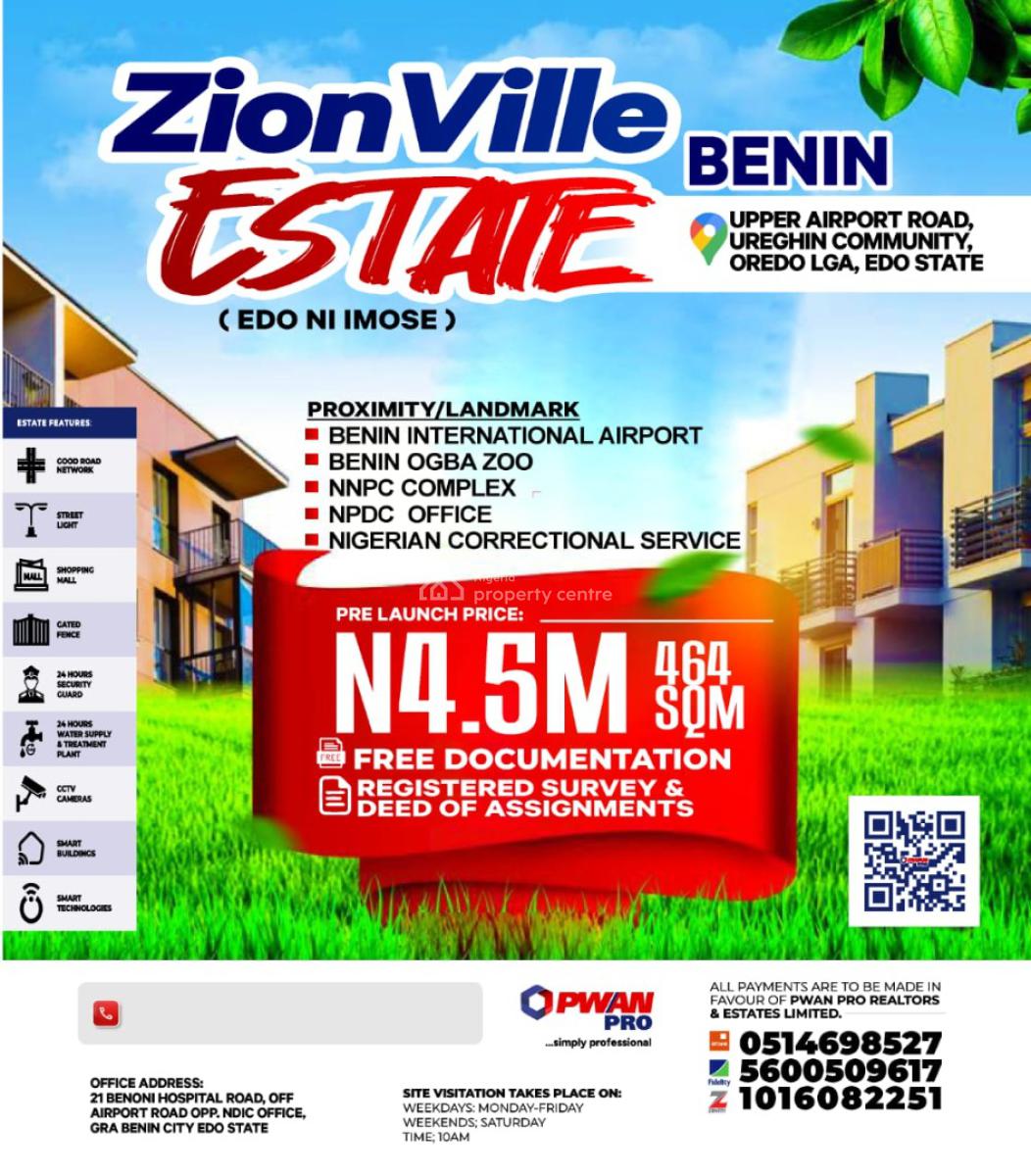Registered Survey and Deed of Assignment, Upper Airport Road, Ureghin Community Oredo Lga, Benin, Oredo, Edo, Residential Land for Sale
