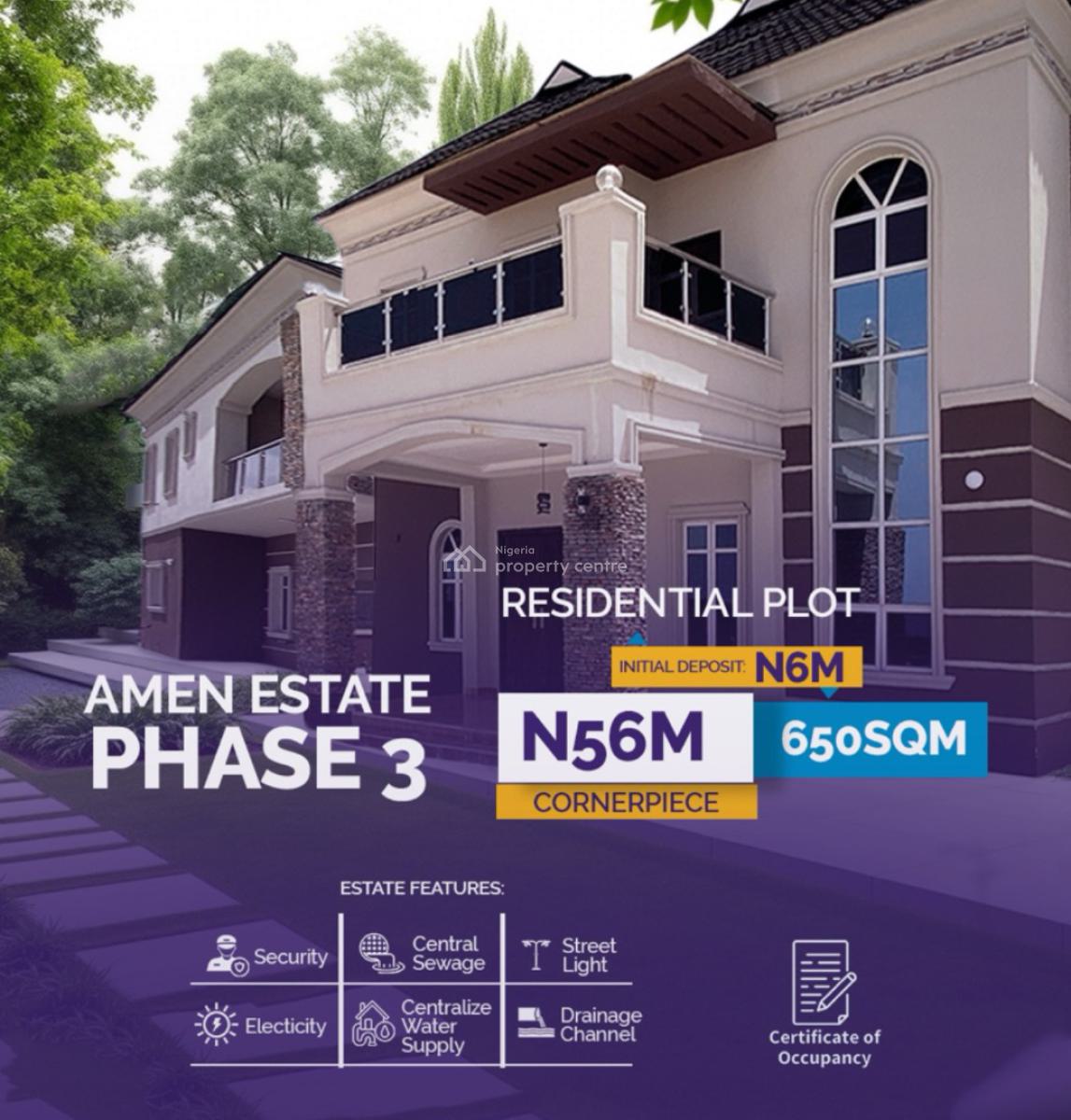 Premium Buy and Build Land with C of O, Amen Estate Phase 3 Ibeju Lekki Opposite The Lekki Proposed Airport, Ibeju Lekki, Lagos, Residential Land for Sale