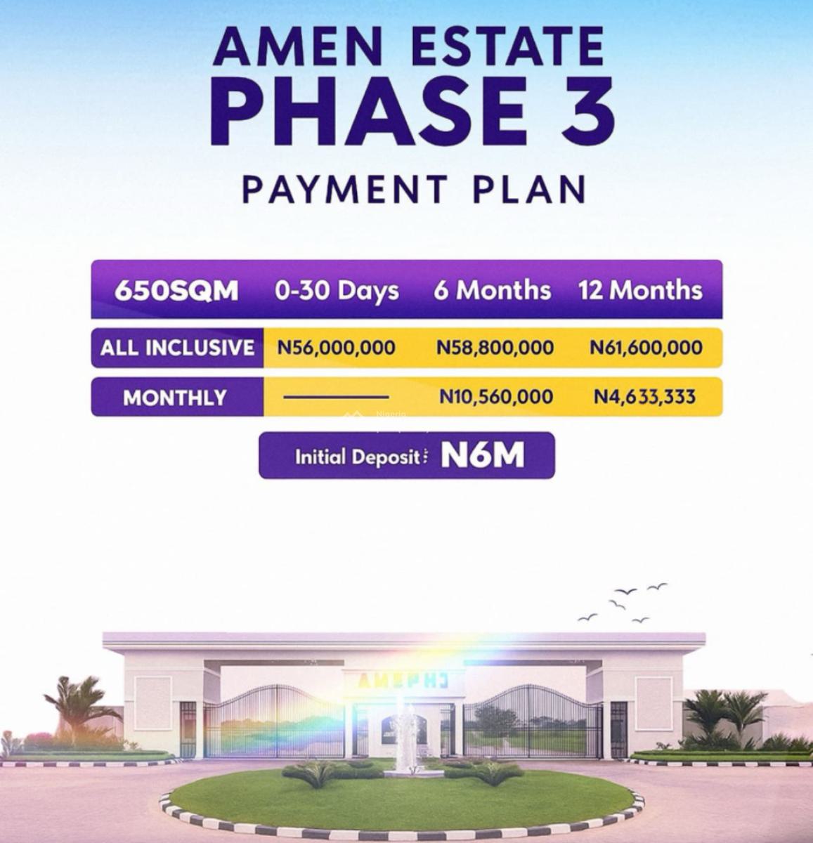 Premium Buy and Build Land with C of O, Amen Estate Phase 3 Ibeju Lekki Opposite The Lekki Proposed Airport, Ibeju Lekki, Lagos, Residential Land for Sale