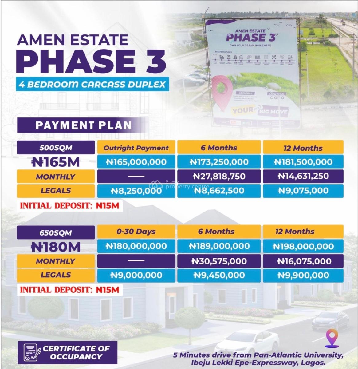 Premium Buy and Build Land with C of O, Amen Estate Phase 3 Ibeju Lekki Opposite The Lekki Proposed Airport, Ibeju Lekki, Lagos, Residential Land for Sale