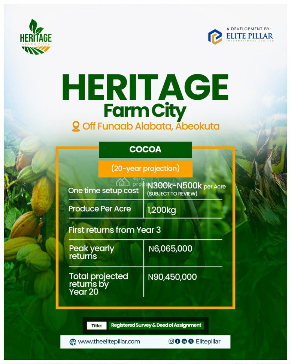 Secured Agricultural Land, Funaab,alabata Road, Abeokuta South, Ogun, Mixed-use Land for Sale