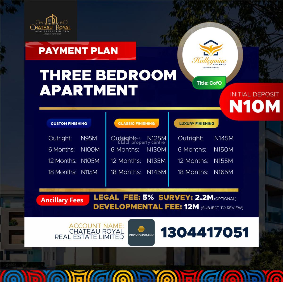 3 Bedroom Apartment with 18 Months Payment Plan, Halleyvine Residence.off Monastery Road, Shoprite, Sangotedo, Ajah, Lagos, Flat / Apartment for Sale