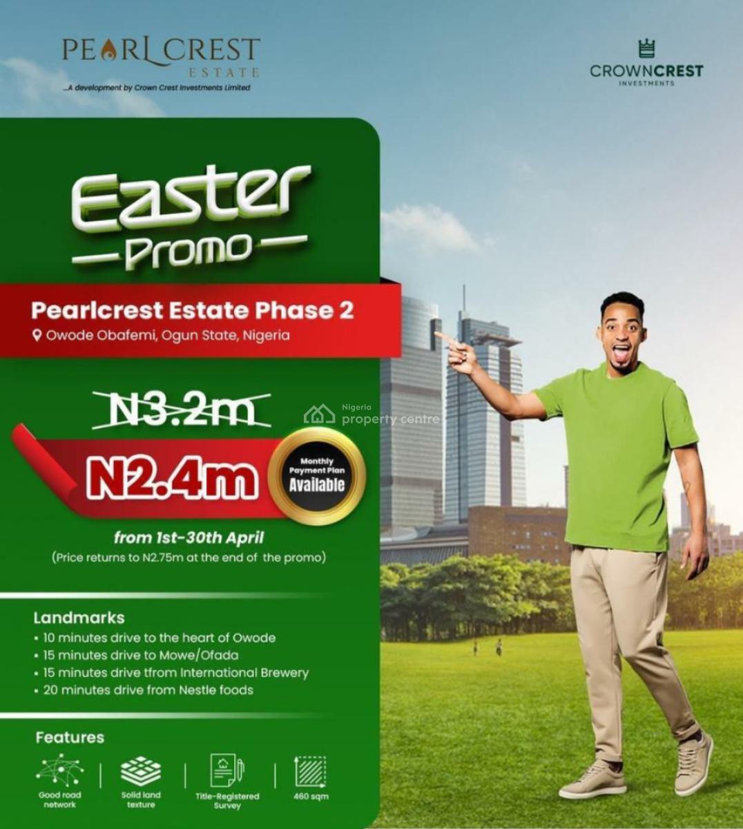 Affordable Plots of Land in Pearl Crest Estate Phase 2 Running Easter, Pearl Crest Estate, Obafemi Owode, Ogun, Residential Land for Sale