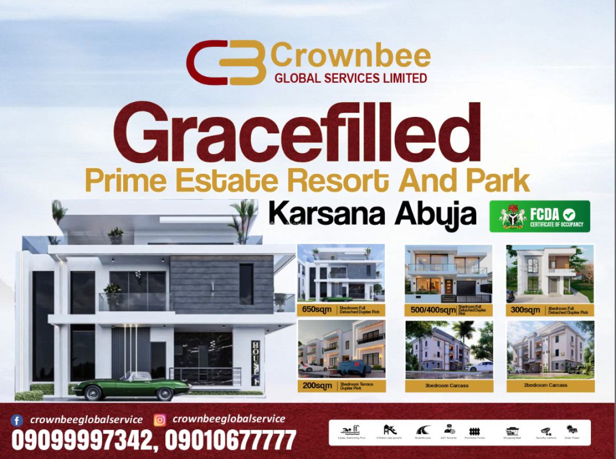 Plot of Mixed-use Land for 5 Bedroom Fully Detached Duplex, Gracefilled Prime Estate Resort and Park, Karsana East, Karsana, Abuja, Mixed-use Land for Sale