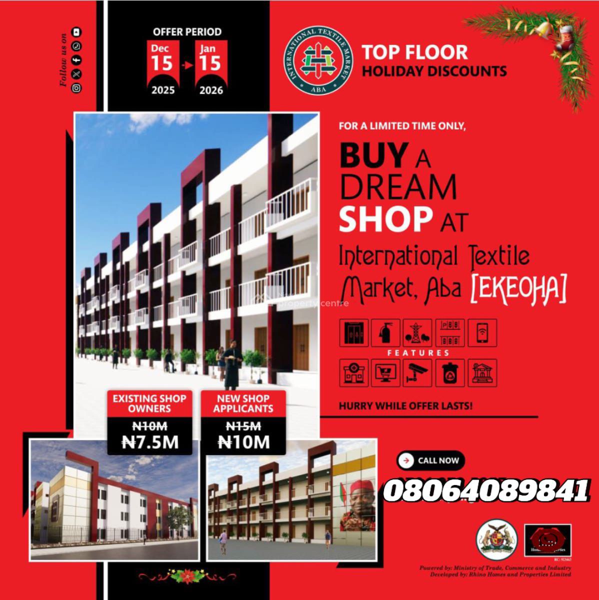 Promo Price for Newly Remodeled Shop Space at Ekeoha Shopping Centre,, Ekeoha Shopping Center, Aba, Abia, Plaza / Complex / Mall for Sale