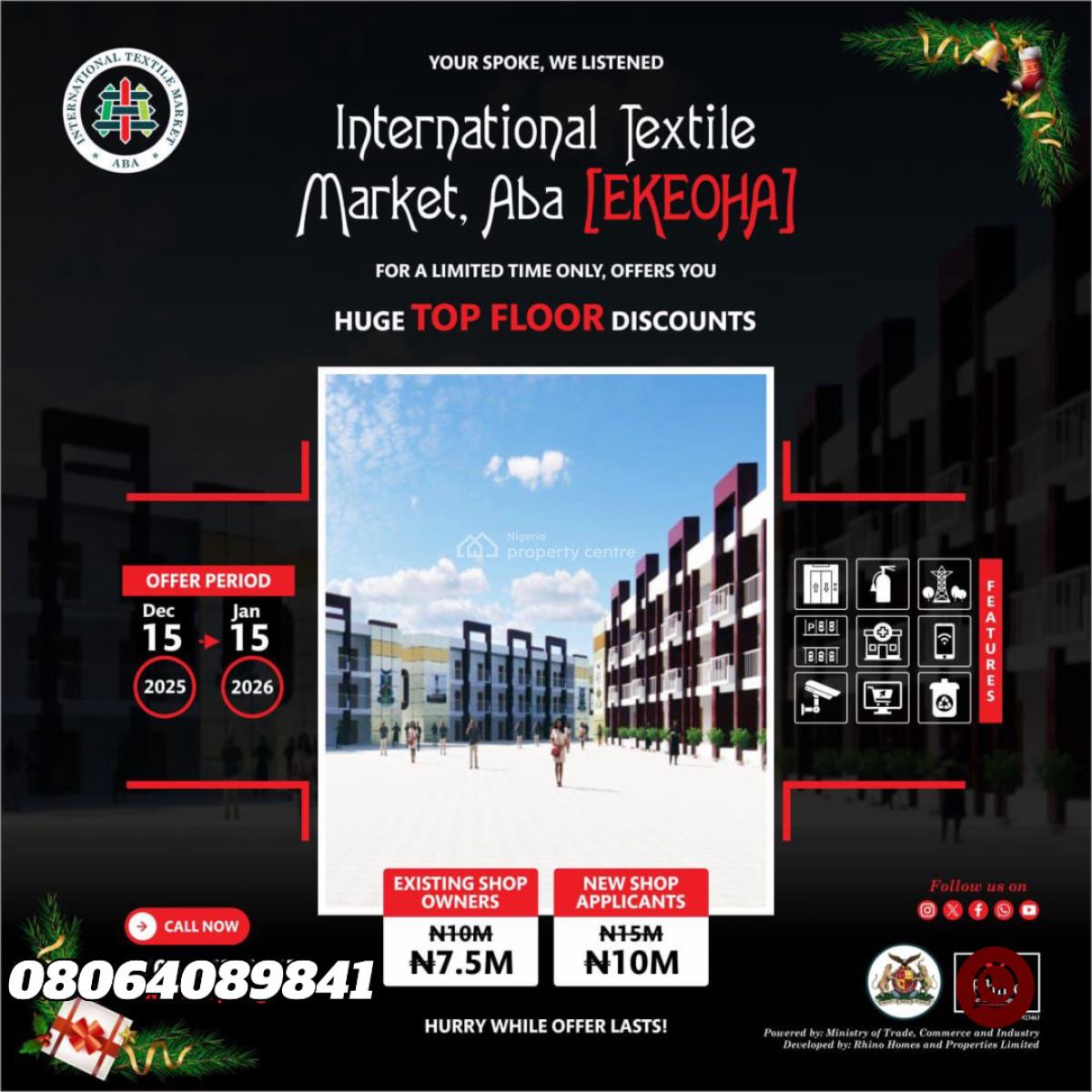 Promo Price for Newly Remodeled Shop Space at Ekeoha Shopping Centre,, Ekeoha Shopping Center, Aba, Abia, Plaza / Complex / Mall for Sale