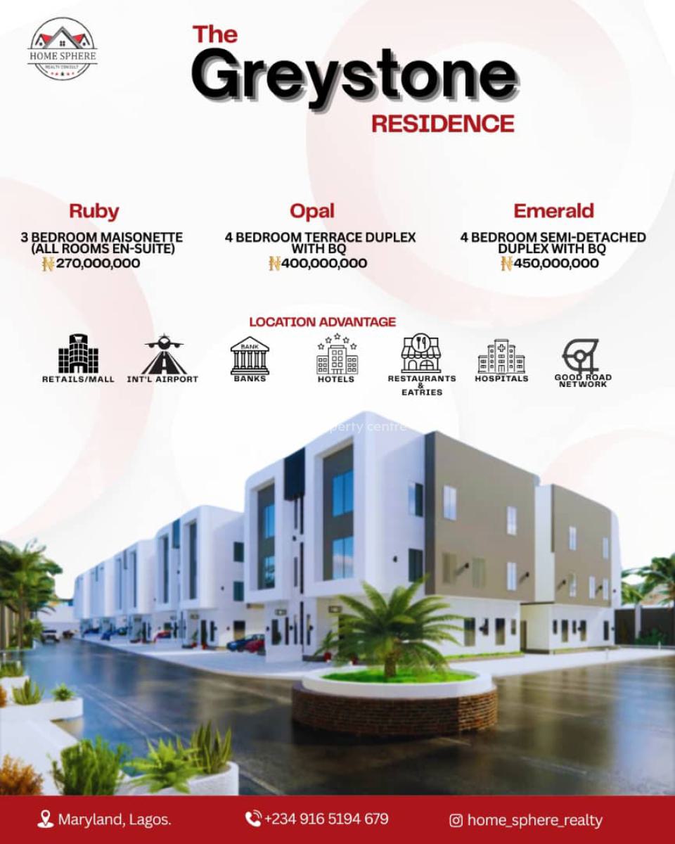 Luxury 3 Bedroom Maisonette, Immanuel Street, Off Mobolaji Bank Anthony Way, Ikeja, Lagos, Flat / Apartment for Sale