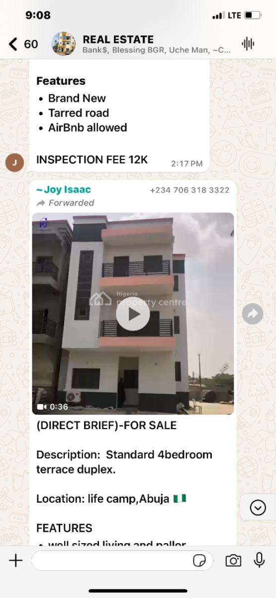 Standard 4 Bedroom Terrace Duplex, Life Camp, Abuja, Terraced Duplex for Sale