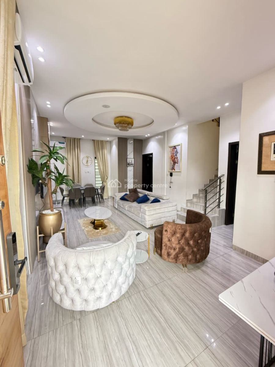 Fully Furnished Luxury 4 Bedroom Semi Detached Duplex + Bq, Solar, Gen, Chevy View Estate, Lekki Expressway, Lekki, Lagos, Semi-detached Duplex for Rent