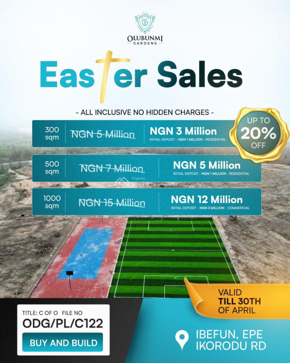 Land, Olubunmi Garden, Ibefun, Epe-ikorodu Road, Epe, Lagos, Residential Land for Sale