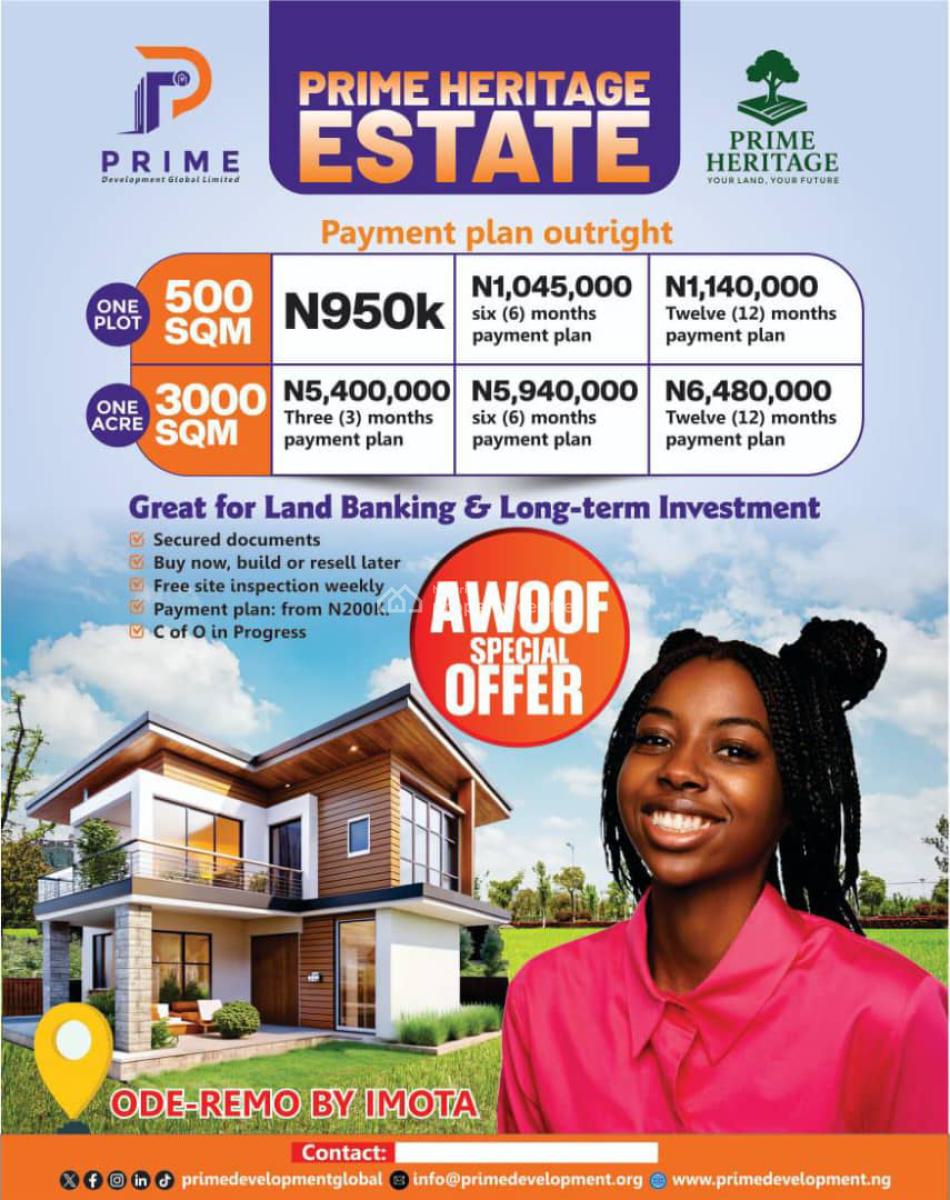 Land Directly Facing The Express, Prime Heritage Estate, Imota, Ikorodu, Lagos, Residential Land for Sale
