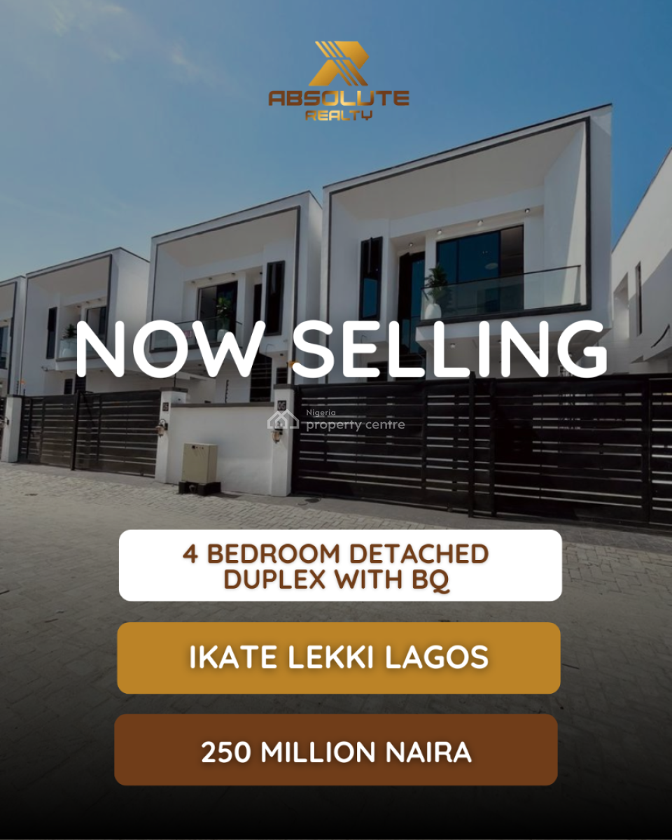 Architectural 4 Bedroom Semi Detached Duplex, Ikate, Lekki, Lagos, Detached Duplex for Sale