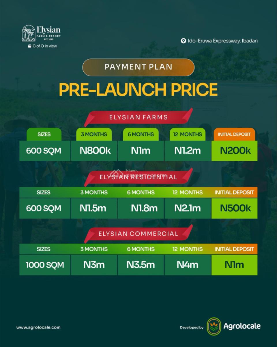 Affordable 100% Dry Land with a Promo Offer and Flexible Payment Plan, Own Your Country Home and Grow Your Own Food in a Resort Like Estate, Ibadan, Oyo, Land for Sale