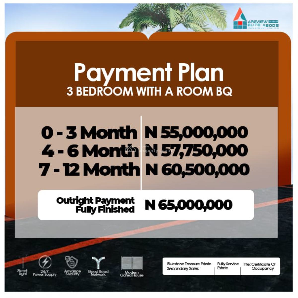 Luxury 4 Bedroom Detached Bungalow, Near Ojodu Berger, Blue Stone Treasure Island Estate, Mowe Ofada, Ogun, House for Sale