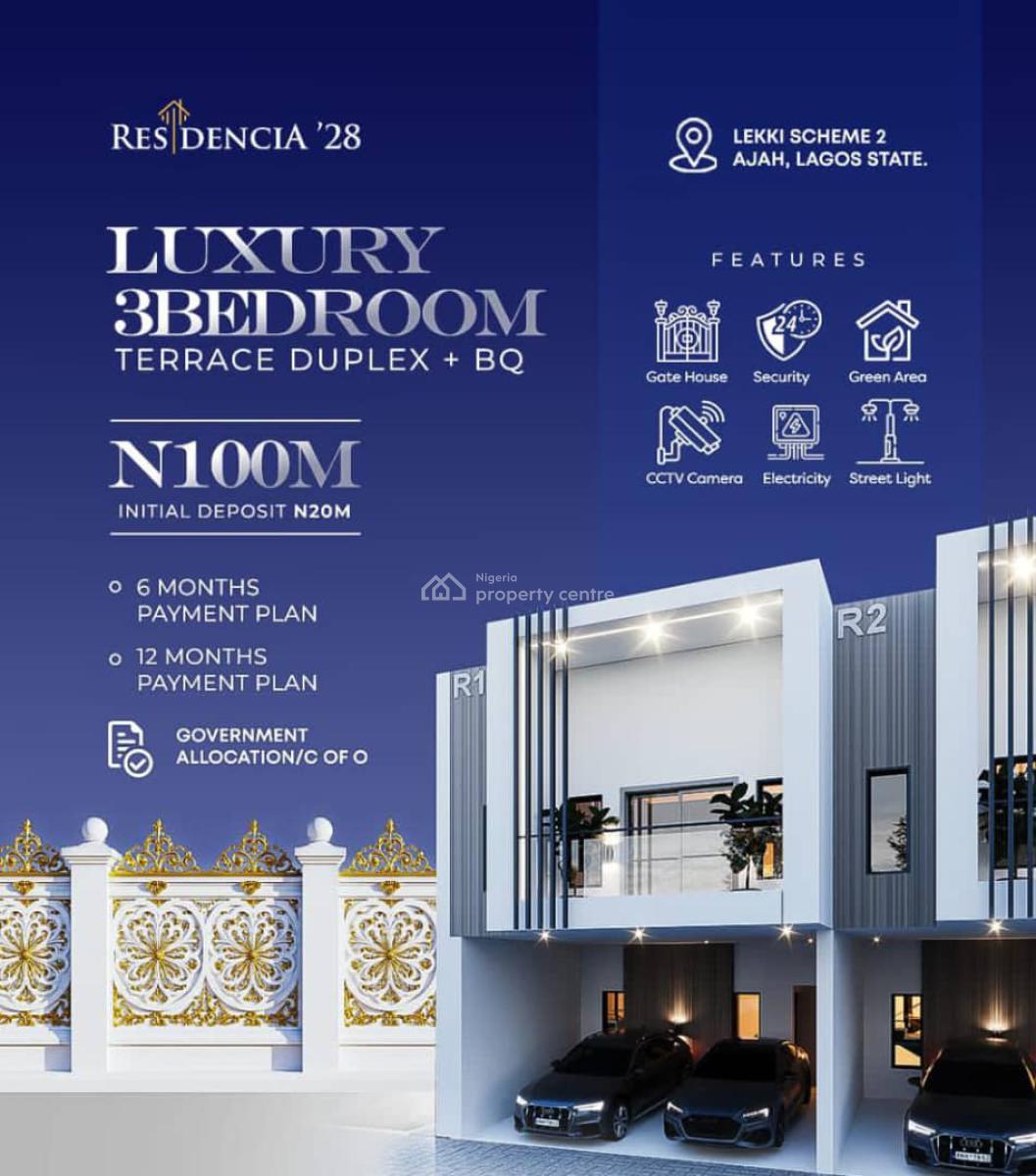 Luxury 3bedroom with Bq, Lekki Scheme Ii, Lekki Phase 2, Lekki, Lagos, Terraced Duplex for Sale
