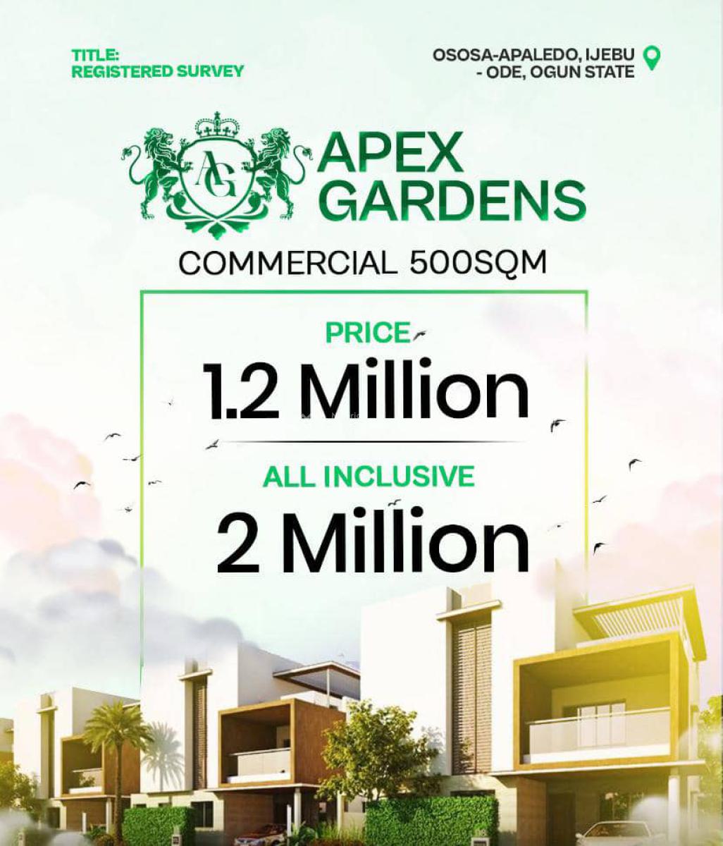 Buy and Build Land in a Prime Location, Apex Garden Estate, Ijebu North East, Ogun, Residential Land for Sale