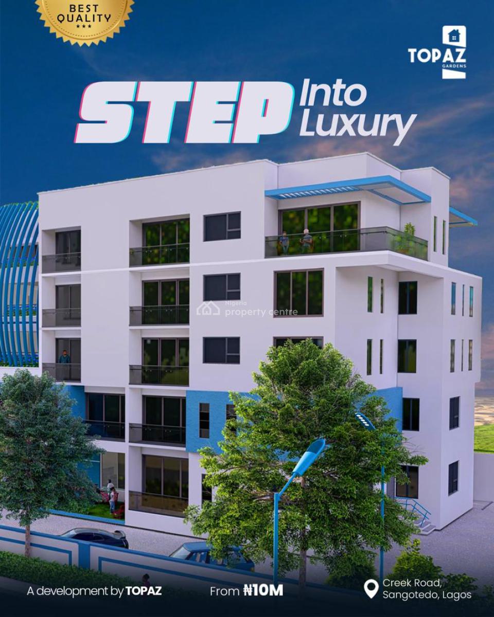 Spacious Luxury 2 Bedroom Apartment, Topaz Gardens, Strategically Located on Creek Road, Sangotedo, Ajah, Lagos, House for Sale
