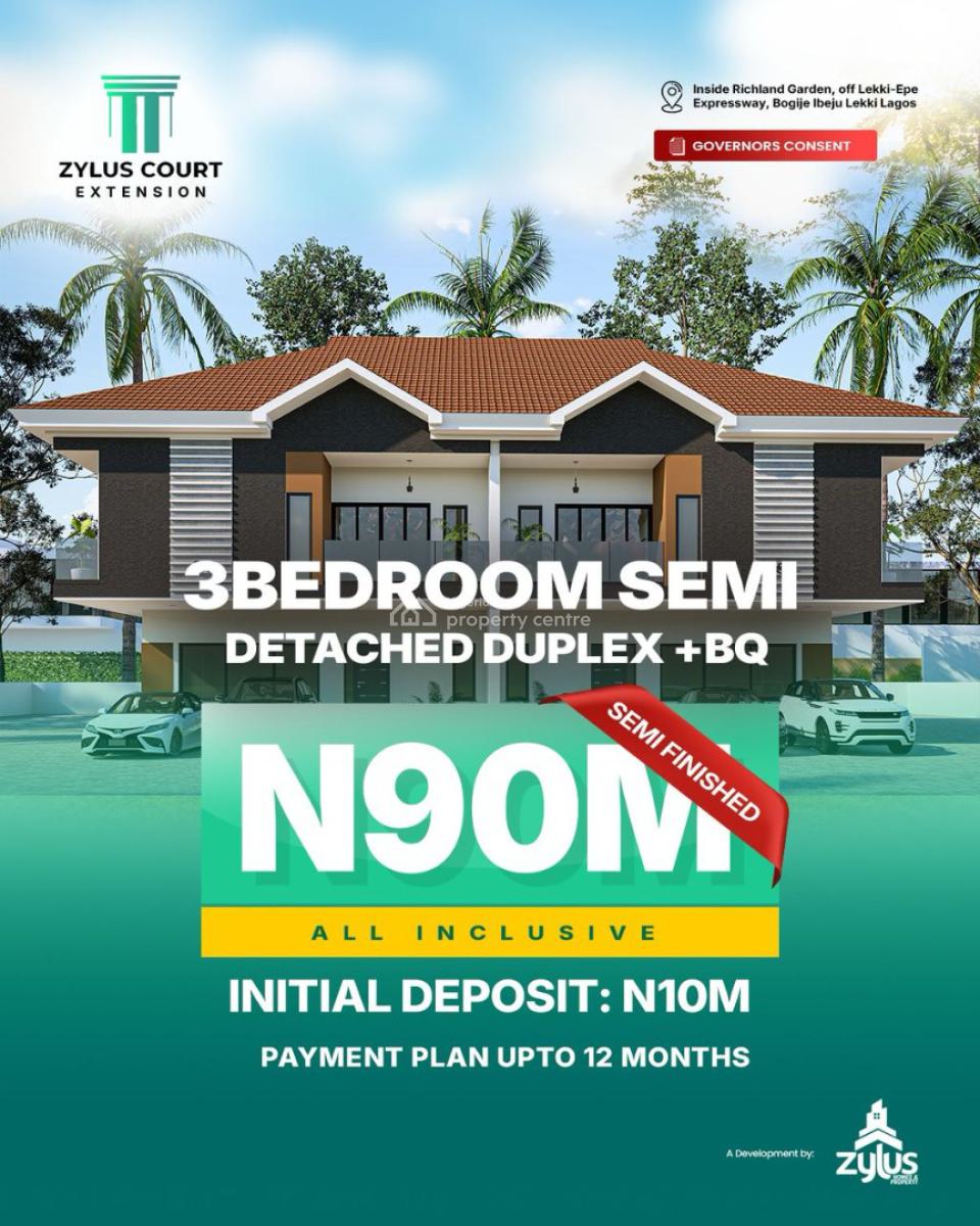 Zylus Court Extension, Richland Garden/ Zylus Court Extension, Bogije, Ibeju Lekki, Lagos, Semi-detached Duplex for Sale