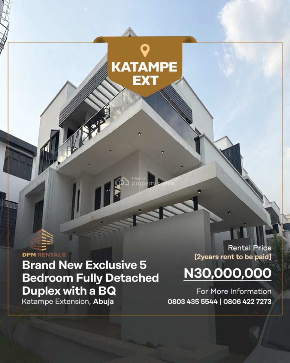 5 Bedroom Fully Detached +bq, Katampe Extension, Katampe, Abuja, House for Rent