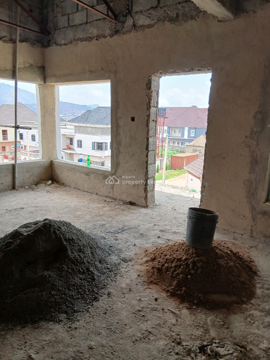Semi Finished 4 Bedrooms Semi Detached Duplex with 1 Room Bq, Fo1 Close to Military Pension Board, Fo1 Layout, Kubwa, Abuja, Semi-detached Duplex for Sale
