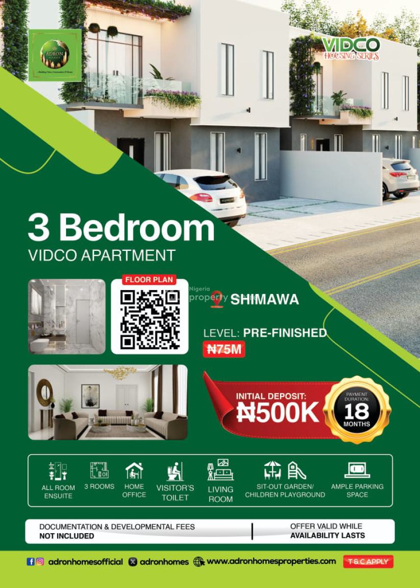 3 Bedroom Vidco Apartment in an Estate, Behind Rccg Camp, Treasure Parks and Gardens Phase 3 Capetown,, Simawa, Ogun, Semi-detached Duplex for Sale