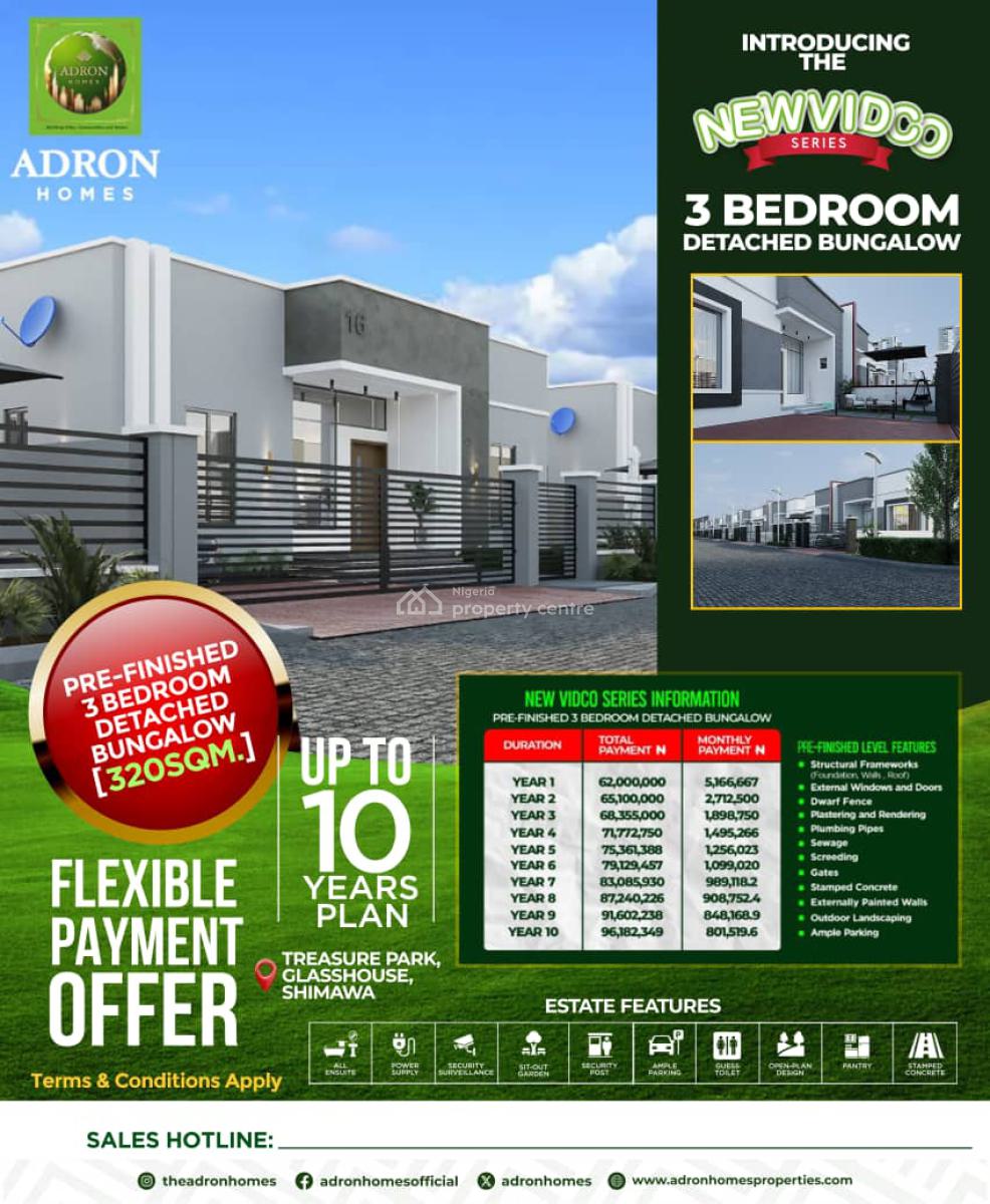 3 Bedroom Bungalow in an Estate, Behind Rccg Camp, Treasure Parks and Gardens Phase 3 Capetown,, Simawa, Ogun, Detached Bungalow for Sale