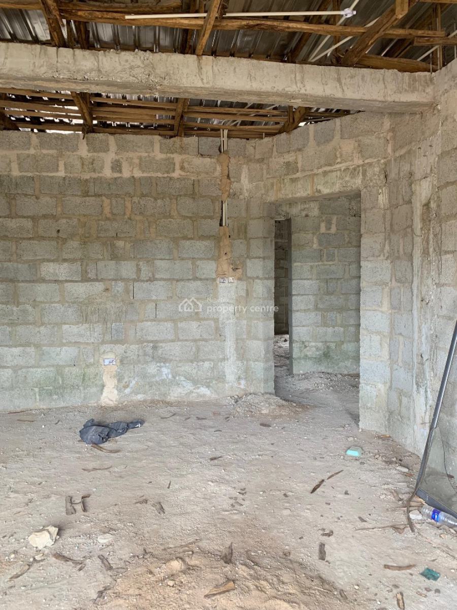 Well Built & Solid Semi Finished 4 Bedrooms Terrace Duplex with Bq, By New Road Near Life Camp Junction, Life Camp, Abuja, Detached Duplex for Sale