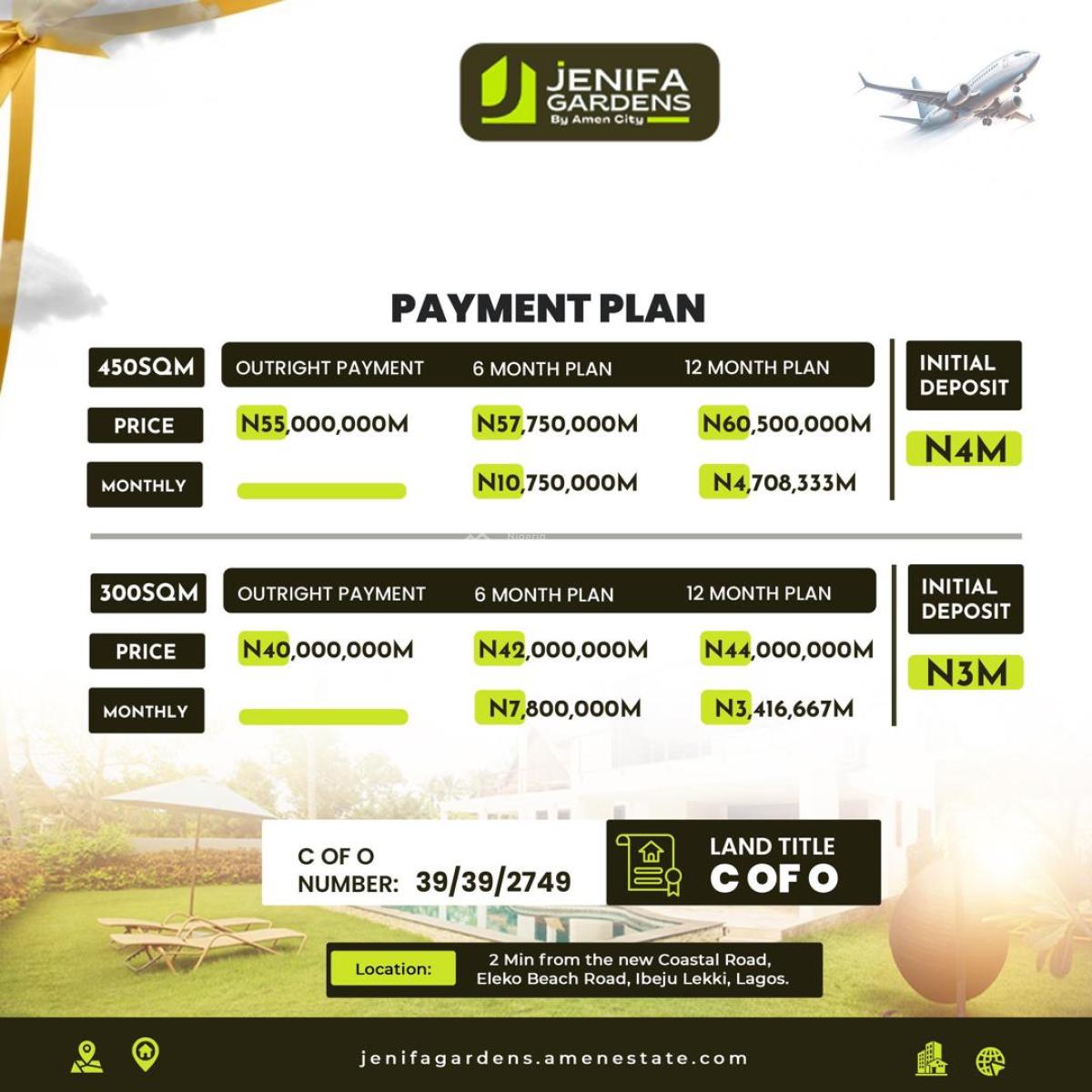 300sqm in a Prime Location, Jenifer’s Garden By Amen Estate Phase 1, Eleko, Ibeju Lekki, Lagos, Mixed-use Land for Sale