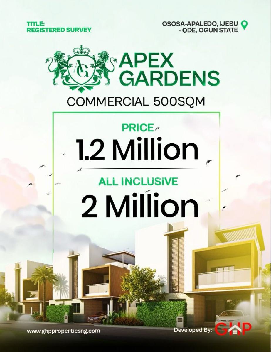 Affordable & Strategic Gardens Estate Land, Ososa Apa-aledo, Ijebu Ode, Ogun, Residential Land for Sale