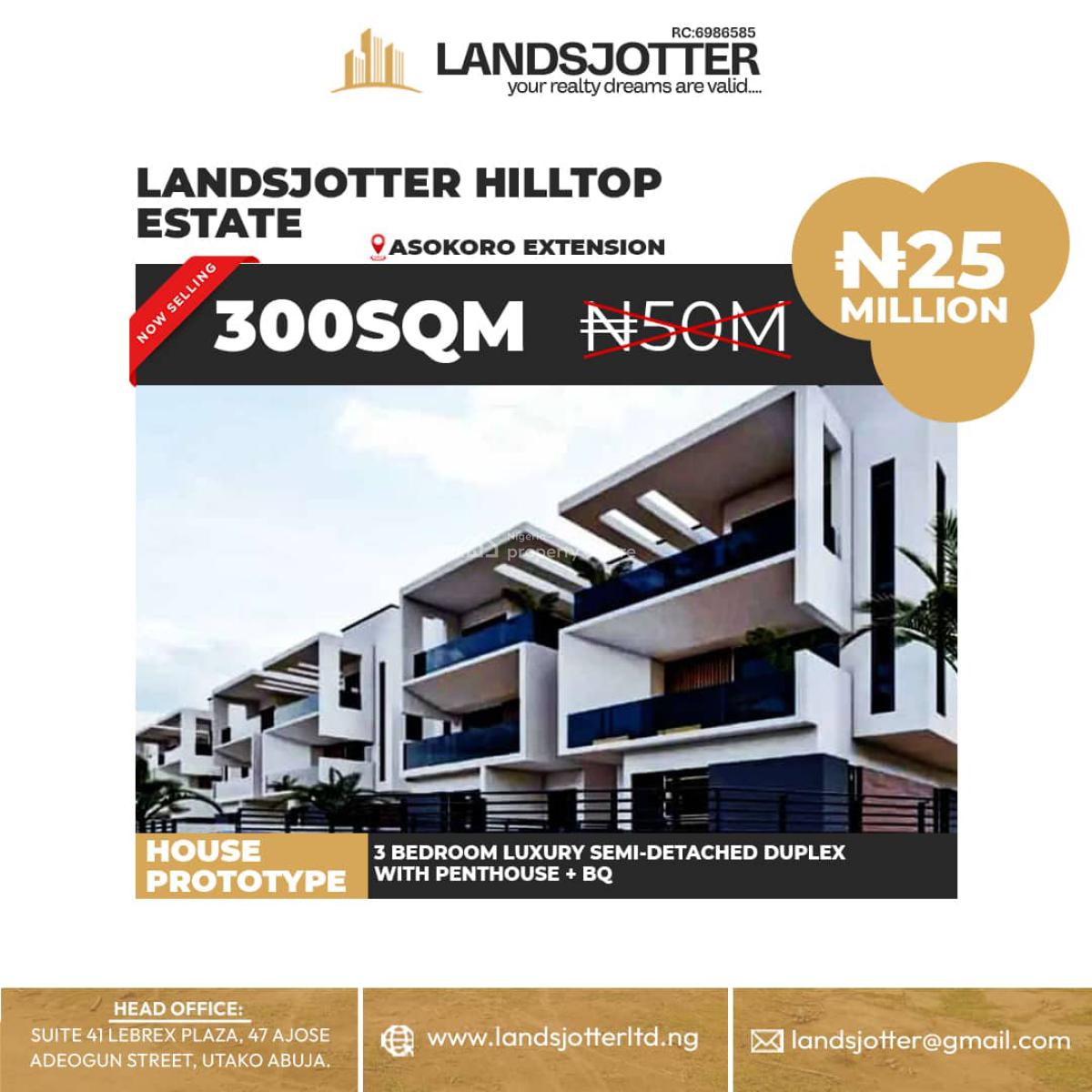 2 Bedroom Luxury Semi Detached Duplex, Sunrise Water Park, a& K Construction., Asokoro District, Abuja, Residential Land for Sale