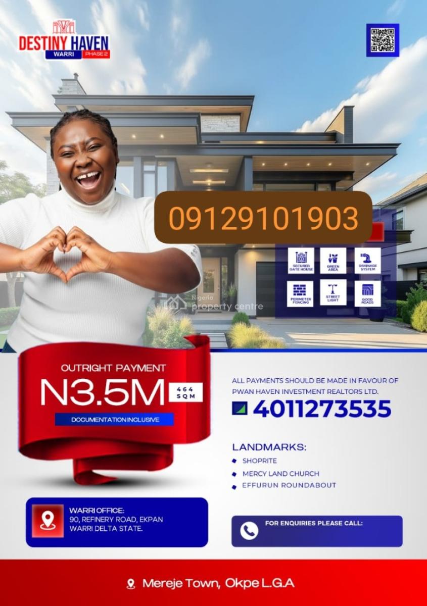 Plots of Affordable Land, Mereje Town, Okpe, Delta, Mixed-use Land for Sale