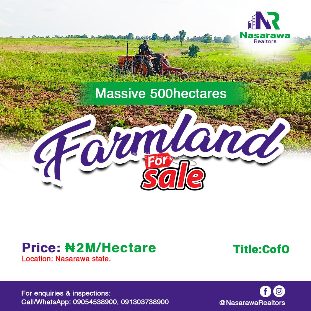 10,000hectares Farmland, Keffi Road, Karu, Nasarawa, Mixed-use Land for Sale