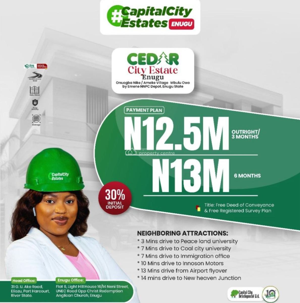 Estate Land, Cedar City Estate, Emene, Enugu, Enugu, Residential Land for Sale