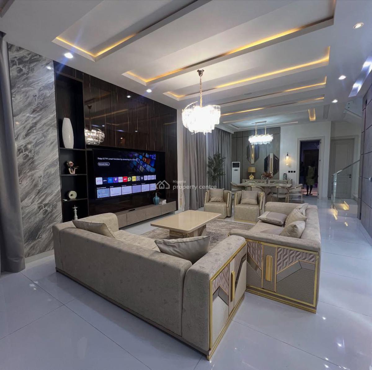 Furnished and Smart 5 Bedroom Duplex, Megamound Estate, Ikota, Lekki, Lagos, House for Rent