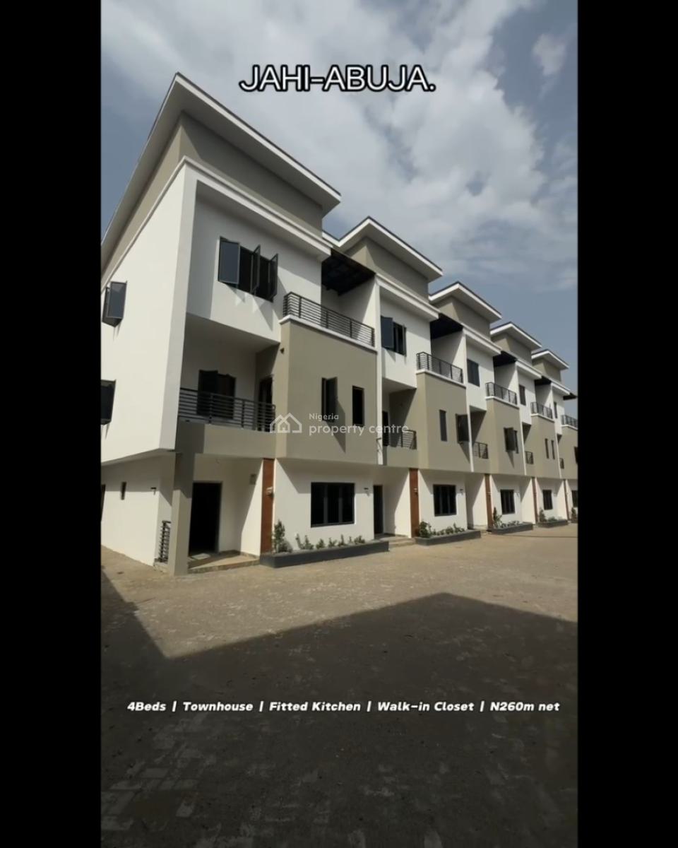 4bedroom Townhouse with Excellent Facilities, Babatope Crescent, Jahi, Abuja, Terraced Duplex for Sale