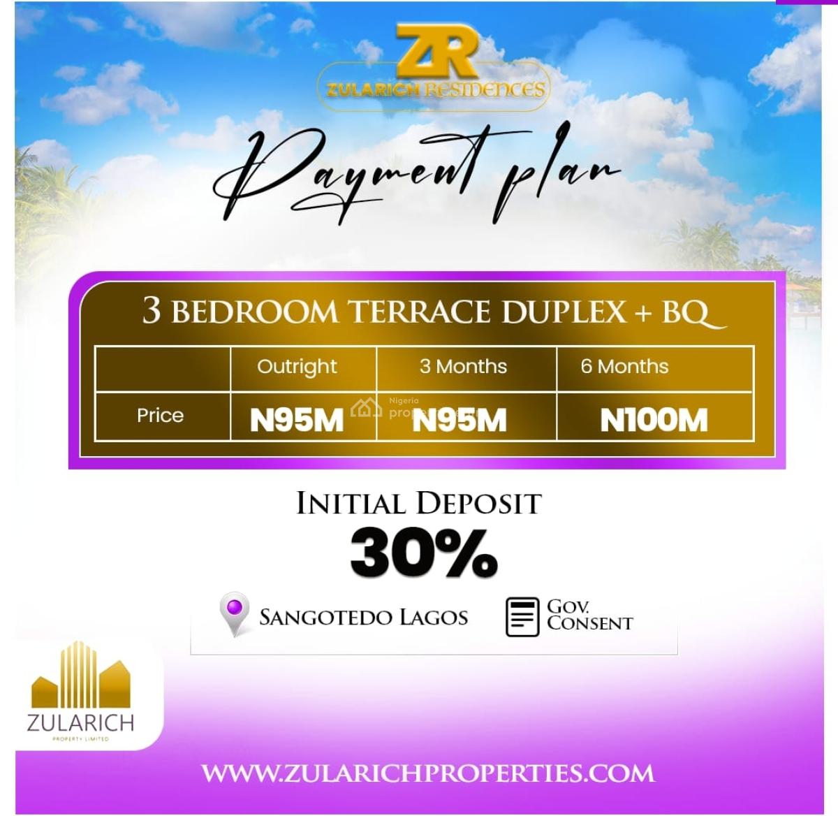 Zularich Residence, Ajayi Apata Estate, Sangotedo, Ajah, Lagos, House for Sale