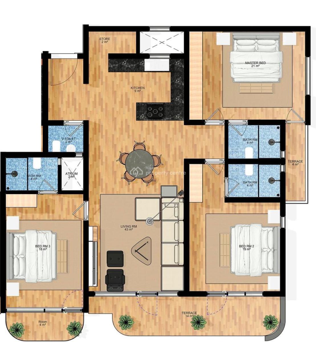 Off-plan 2 Bedroom Apartment W/ Swimming Pool in a Secured Estate, Lekki Phase 1, Lekki, Lagos, Flat / Apartment for Sale