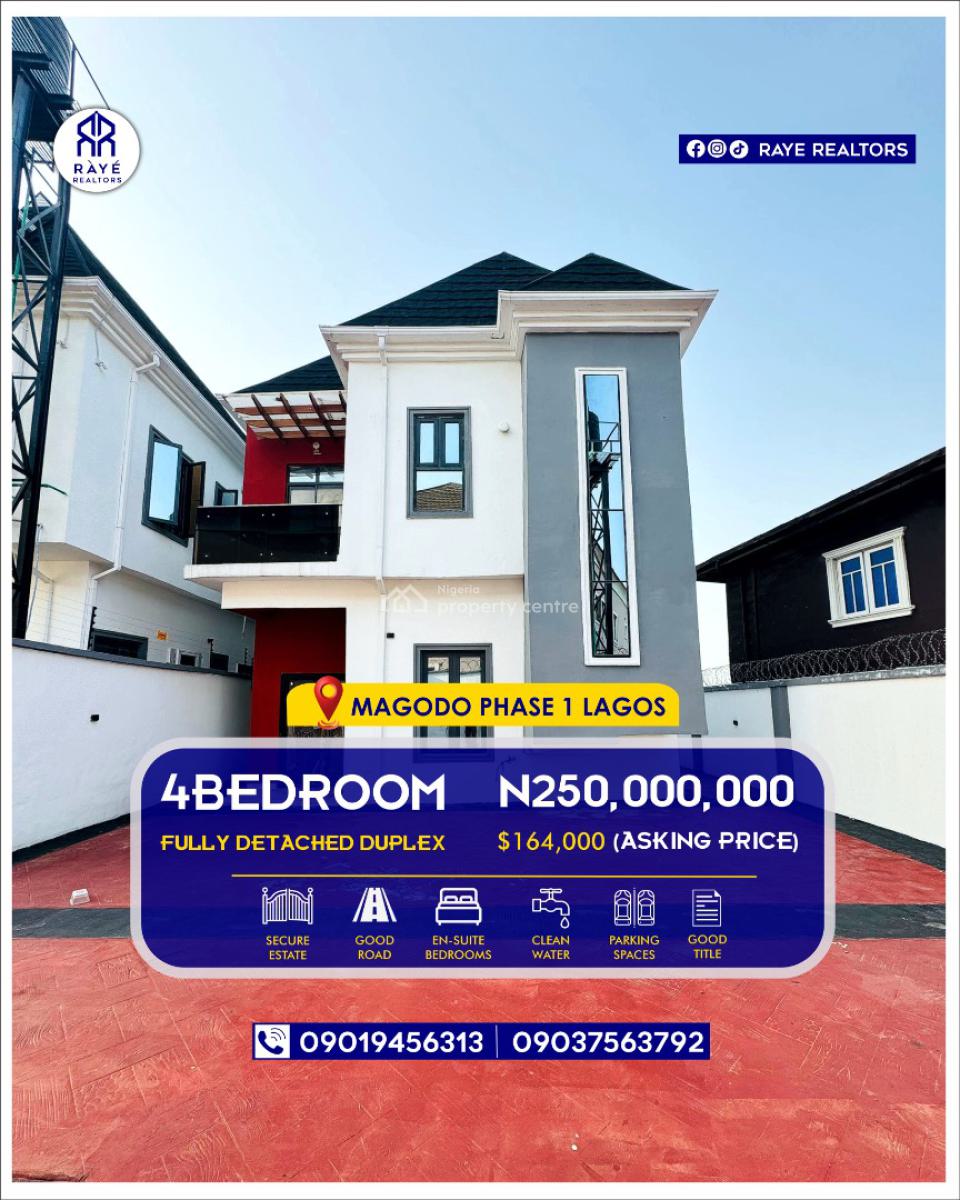 Gorgeously Built 4 Bedroom Fully Detached Duplex in a Decent Estate, Gorgeously Built 4 Bedroom Fully Detached Duplex in a Decent Estate, Gra Phase 1, Magodo, Lagos, Detached Duplex for Sale