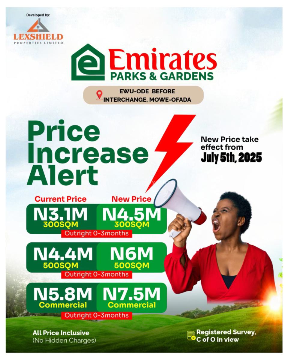 Full Plot of Land, Mowe Ofada, Ogun, Residential Land for Rent
