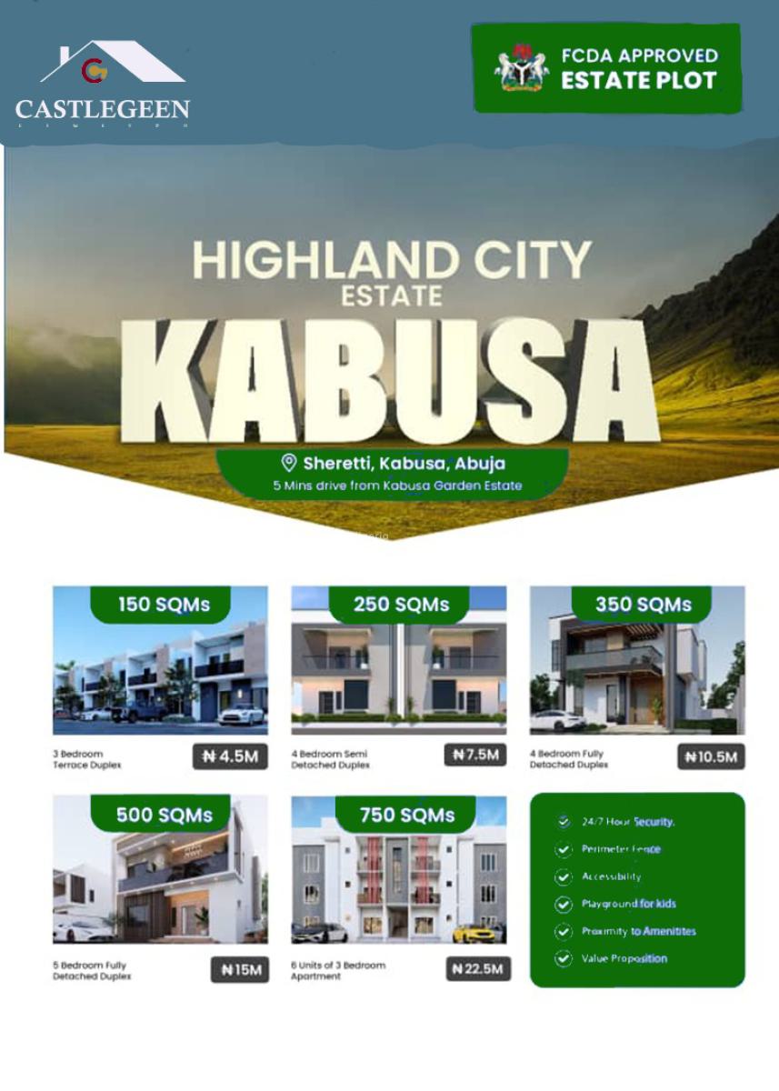 Fcda Approved Plots, Sheretti, Kabusa, Abuja, Residential Land for Sale