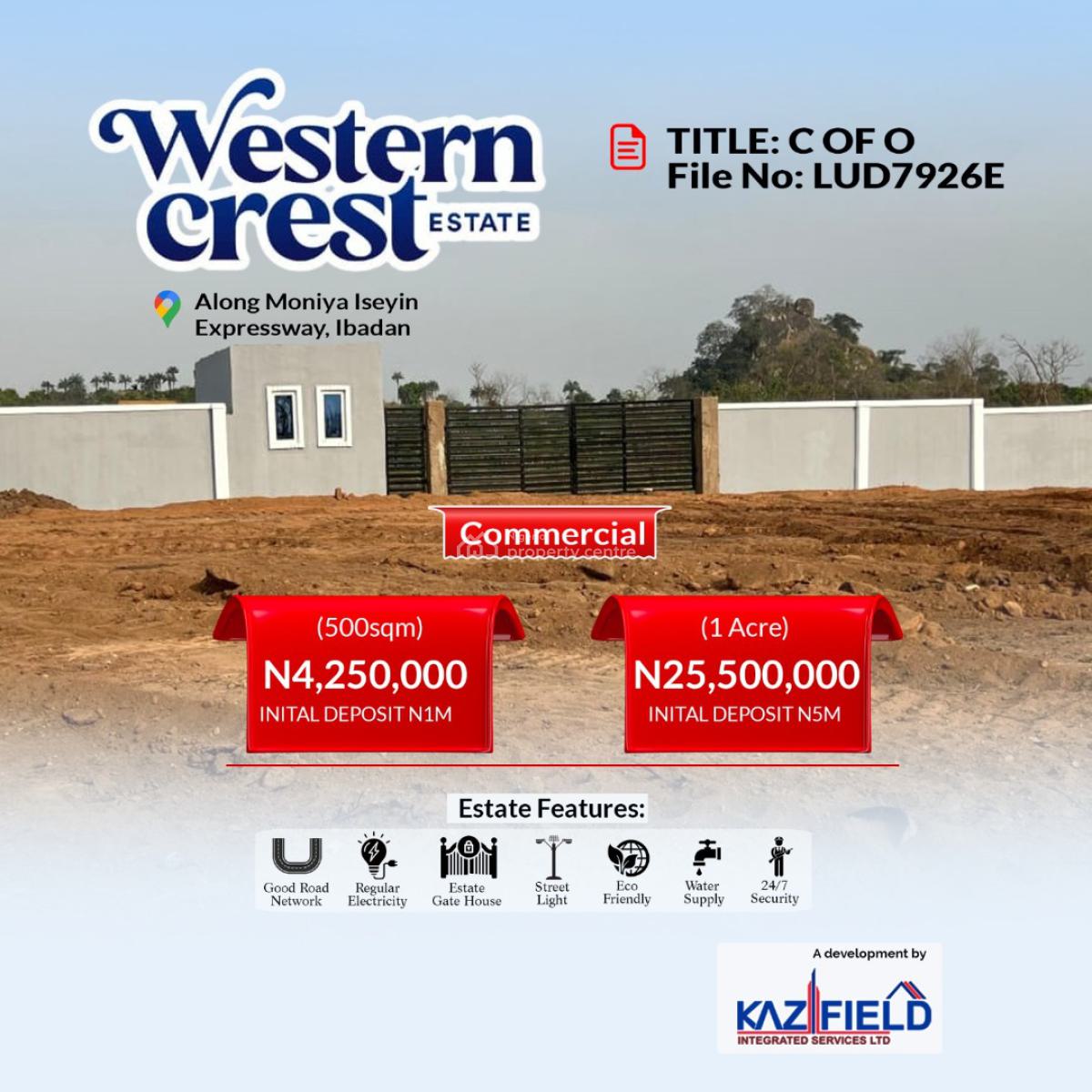 Affordable Plots of Residential Estate Land, Western Crest Estate, Moniya, Ibadan, Oyo, Residential Land for Sale