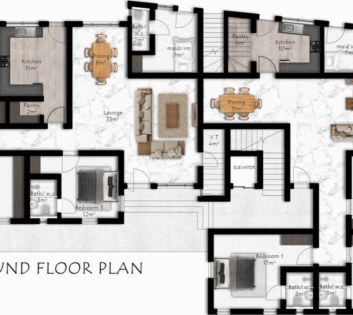 Luxury Off Plan 3 Bedroom Apartment with Bq and Elevator, Maitama District, Abuja, Flat / Apartment for Sale