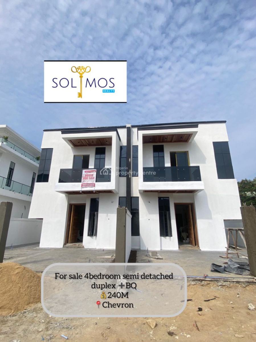 Luxury 4 Bedroom Semi Detached Duplex with Bq, Chevron, Lekki, Lagos, Semi-detached Duplex for Sale