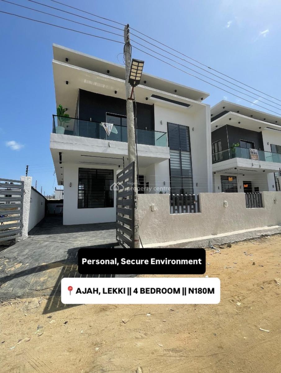 Newly Built 3 Bedroom with Bq Fully Serviced Terraced Duplex, Ajah, Lagos, Flat / Apartment for Sale