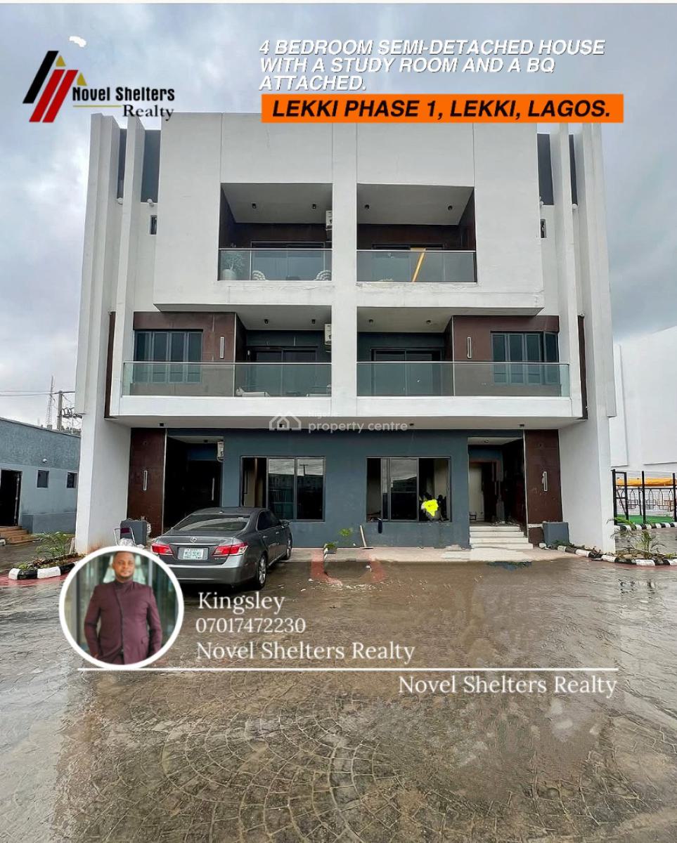Contemporary 4 Bedroom Semi-detached with Bq, Lekki, Lekki Phase 1, Lekki, Lagos, Semi-detached Duplex for Sale