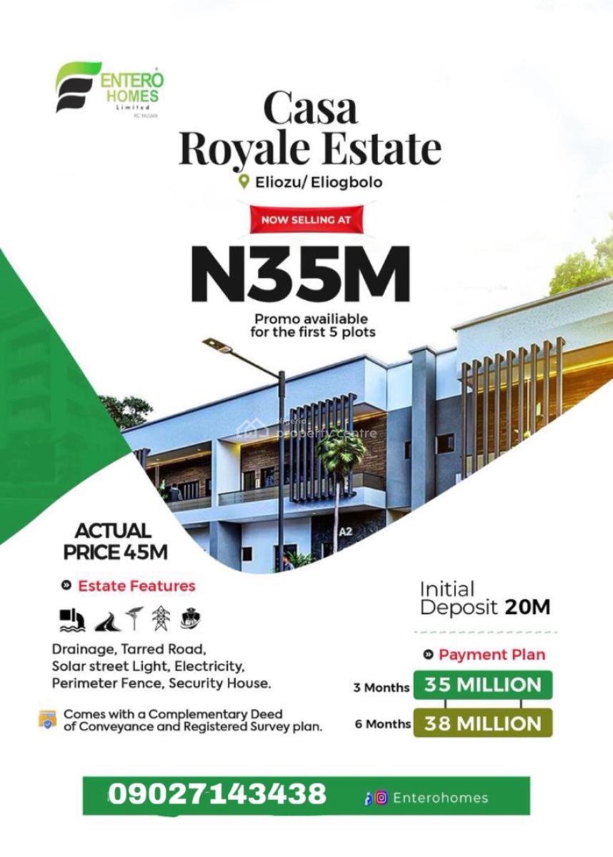 Estate Land, Eliozu, Port Harcourt, Rivers, Residential Land for Sale