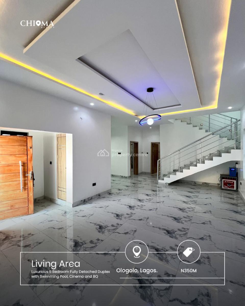 Luxury Smart 5-bedroom Duplex with Pool, Cinema & Bq in Prime, Ologolo, Lekki, Lagos, Detached Duplex for Sale