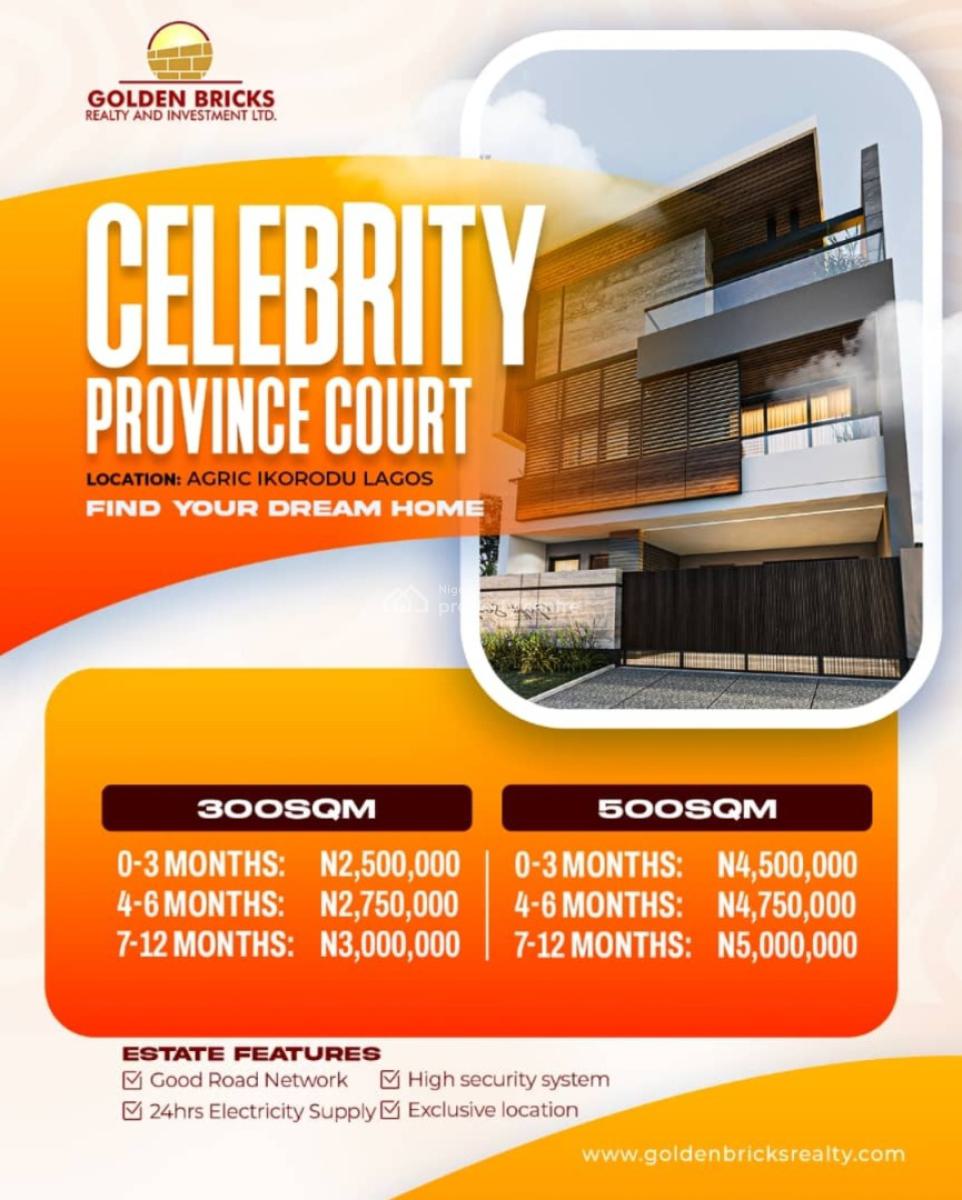 Affordable Plots of Residential Estate Land, Celebrity Providence Court, Agric, Ikorodu, Lagos, Land for Sale